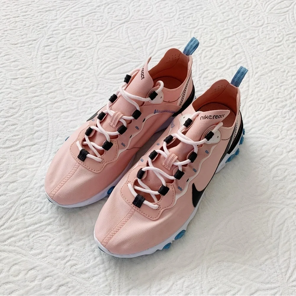 Nike Women's React Element 55 Sneakers, Coral‎ Stardust (Sz 7.5)